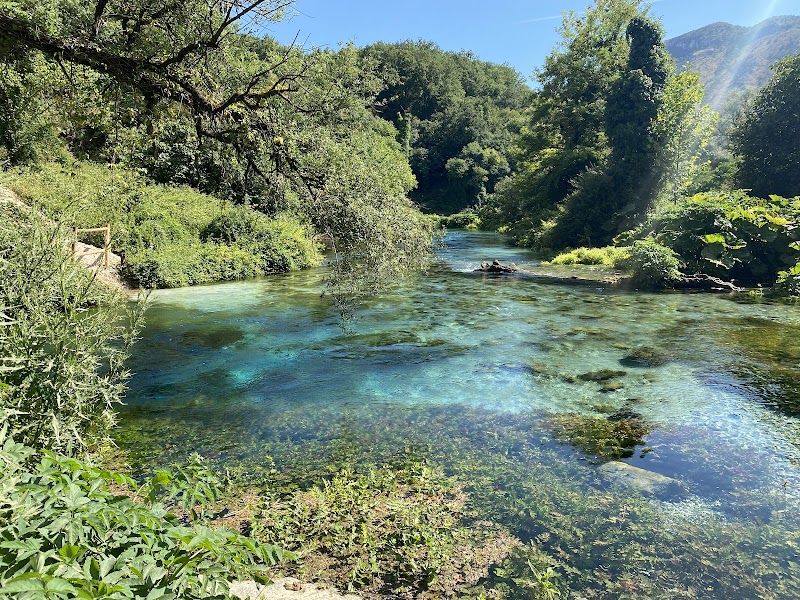 Blue Eye natural spring with vivid blue water depths